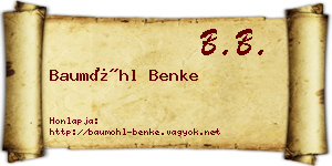 Baumöhl Benke névjegykártya